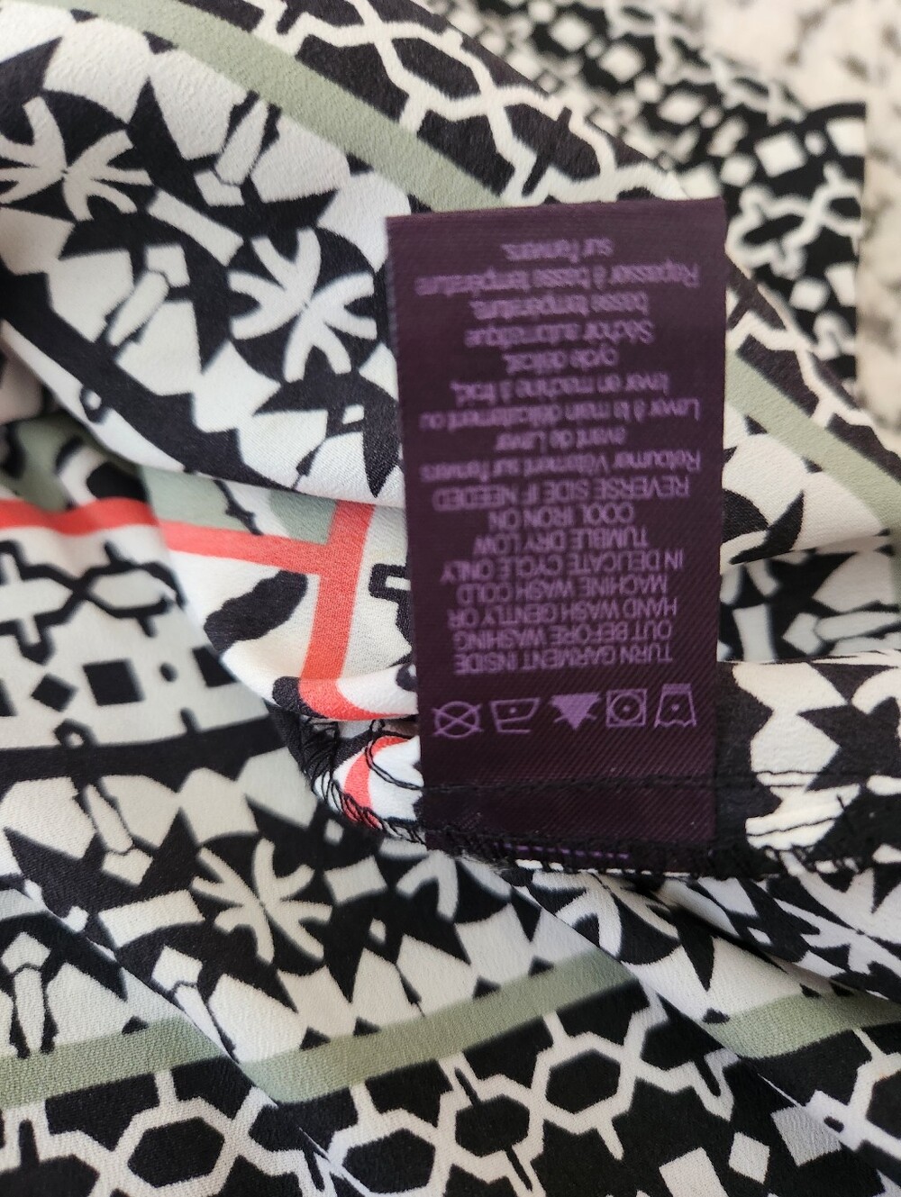 Hale Bob Printed Shift Dress Boho Geometric Keyhole Tunic Mini Dress XS - Picture 9 of 14